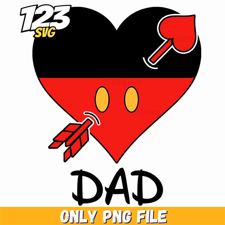 Dad Valentine Mickey Png, Mickey Mouse Valentine Dad, Mickey Valentine Dad Png - 123SVG Store