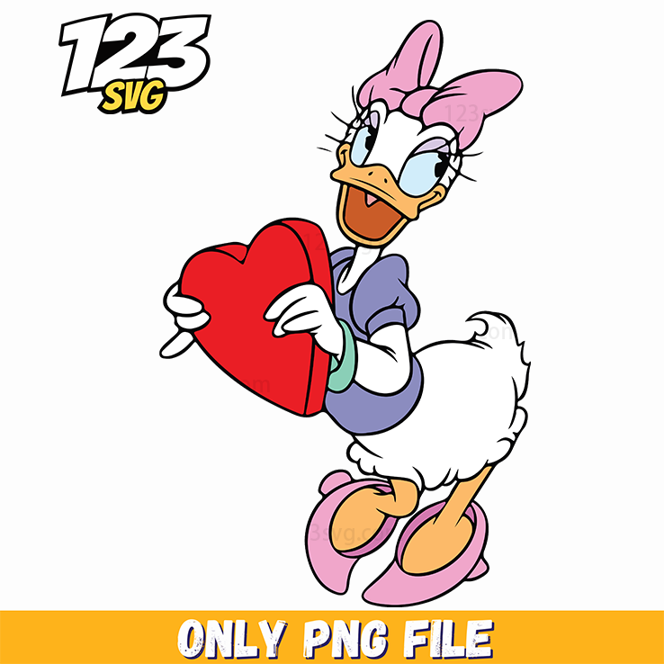 Daisy Duck Valentine PNG, daisy duck valentine, daisy duck png - 123SVG Store