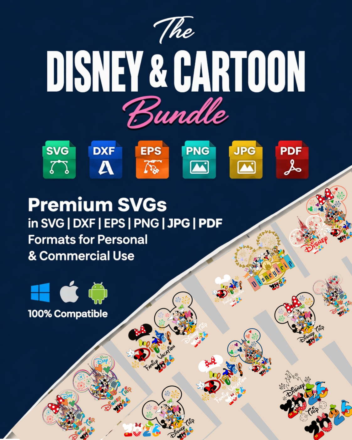 400K SVG Bundle for Cricut | 500+ SVG Bundles | Monthly Updates | Commercial Use | PNG DXF EPS AI