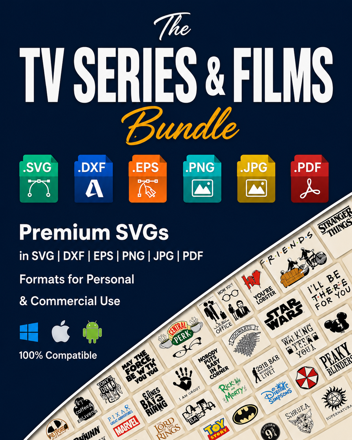 400K SVG Bundle for Cricut | 500+ SVG Bundles | Monthly Updates | Commercial Use | PNG DXF EPS AI