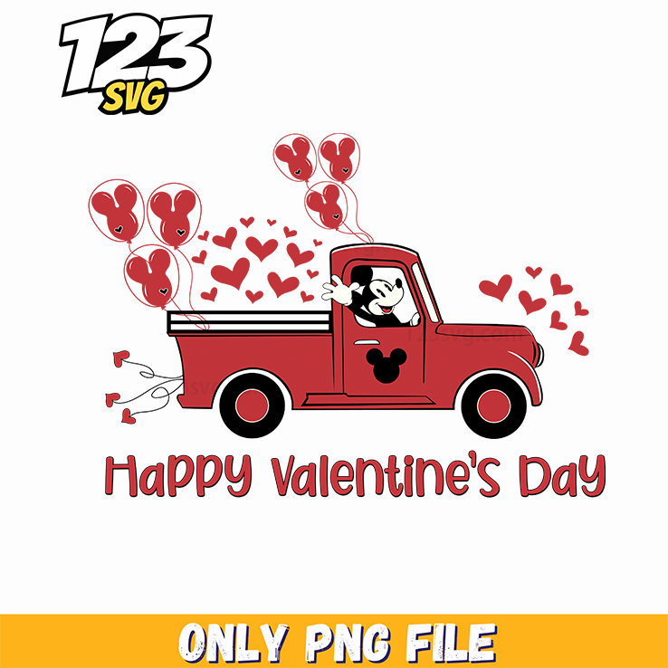 Happy Valentines Day Truck PNG, valentines day truck clipart, valentines day truck svg free - 123SVG Store