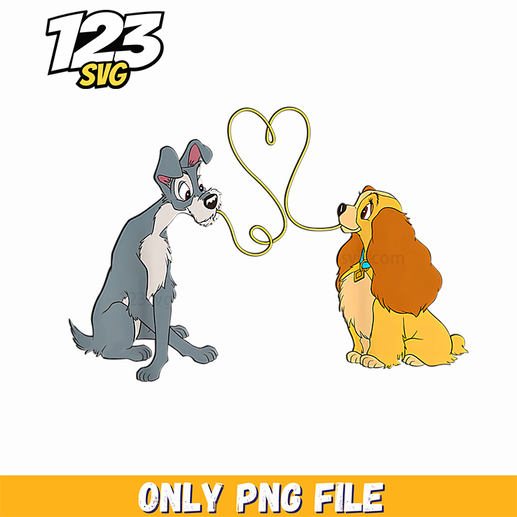 Lady and the Tramp Valentine PNG, lady and tramp valentine, lady tramp valentines - 123SVG Store
