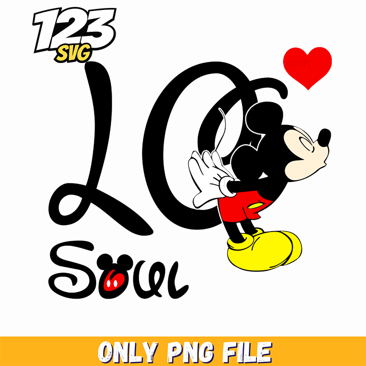Love Soul Mickey PNG, love mickey png, mickey mouse love heart - 123SVG Store