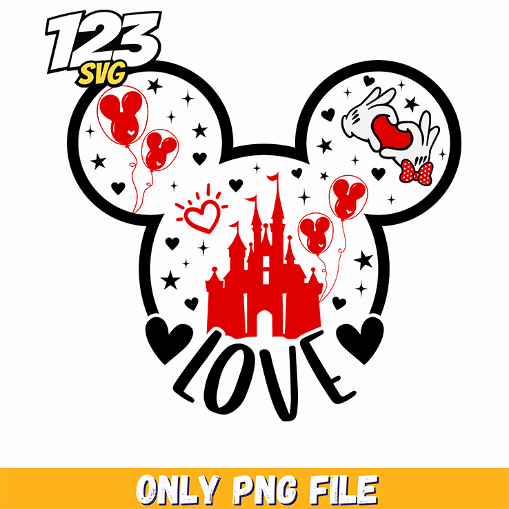Mickey Love Blood Png, mickey love png, mickey blood png - 123SVG Store