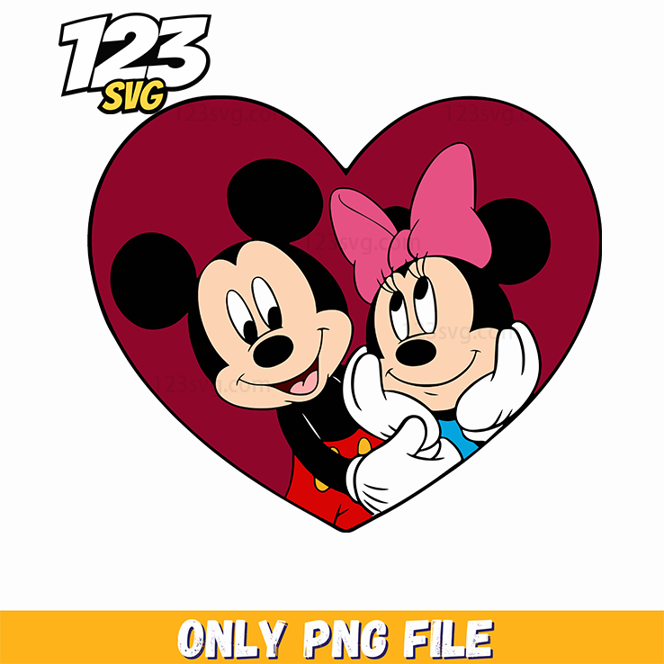 Mickey Minnie Couple Heart PNG, mickey mouse couple heart, mouse couple heart icon - 123SVG Store