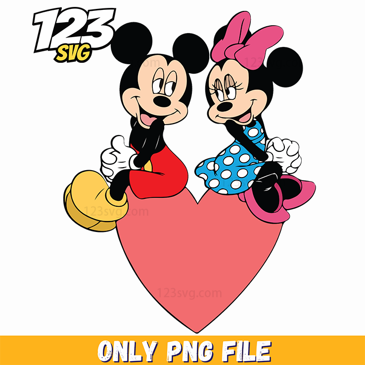 Mickey Minnie Heart Png, mickey minnie heart logo, mickey and minnie heart symbol - 123SVG Store