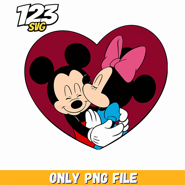 Mickey Minnie Love Heart PNG, mickey minnie heart png, mickey and minnie love heart - 123SVG Store