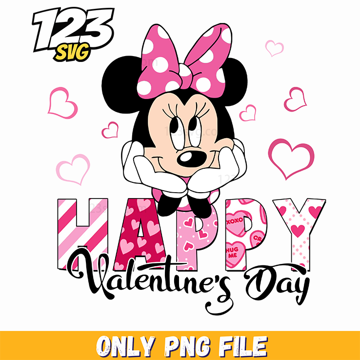 Minnie Valentine Hearts PNG, Minnie Valentine PNG, Minnie Valentine Hearts - 123SVG Store