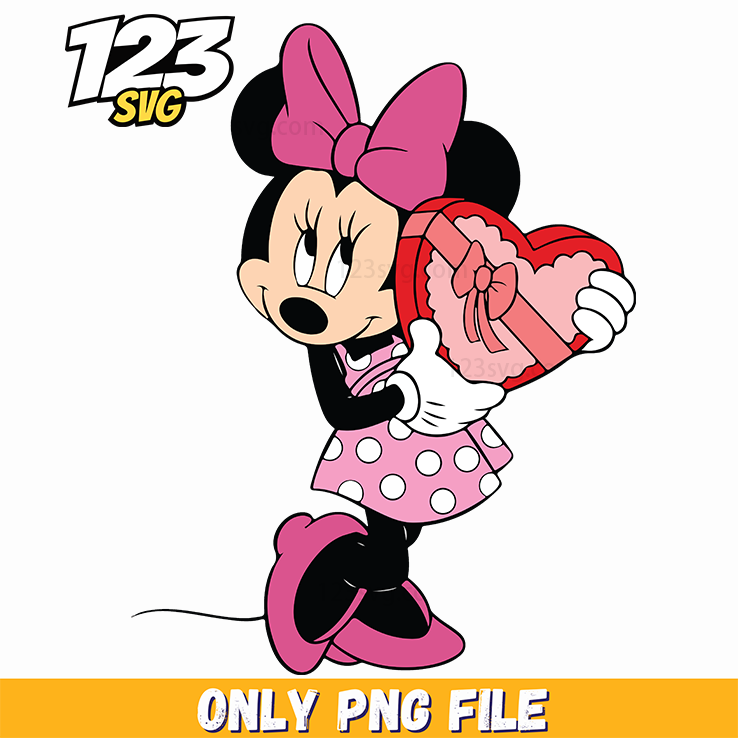 Minnie Valentine Standing PNG, minnie mouse valentine, minnie valentine clipart - 123SVG Store