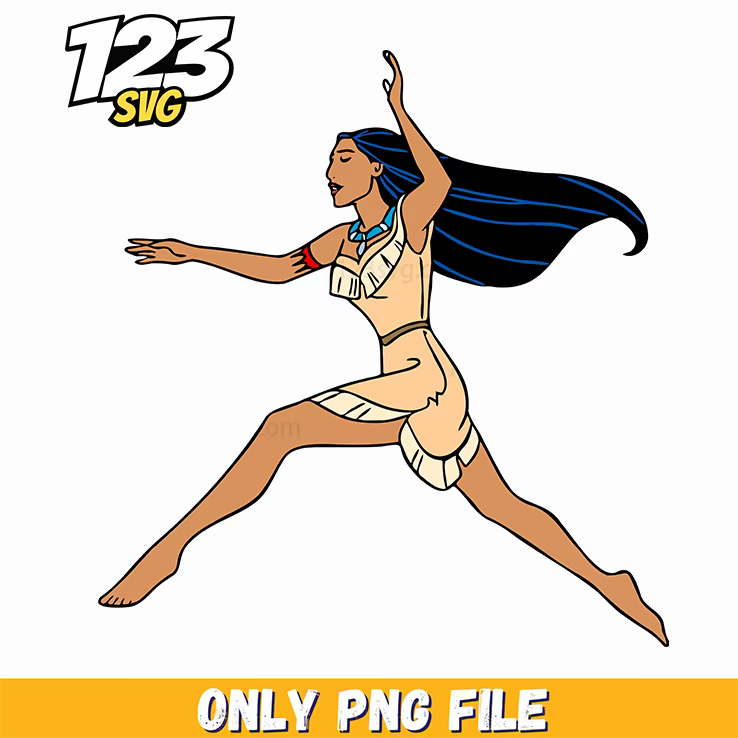 Pocahontas Action Run PNG, kpop cartoon png, korean cartoon png - 123SVG Store