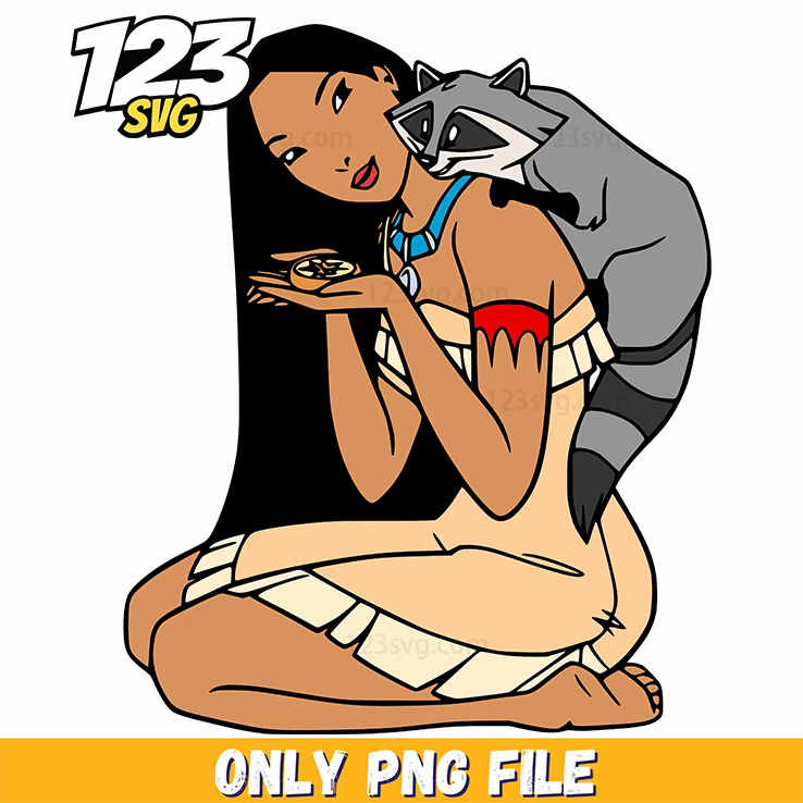 Pocahontas Hugging Meeko PNG, kpop band manhwa png, korean cartoon png - 123SVG Store
