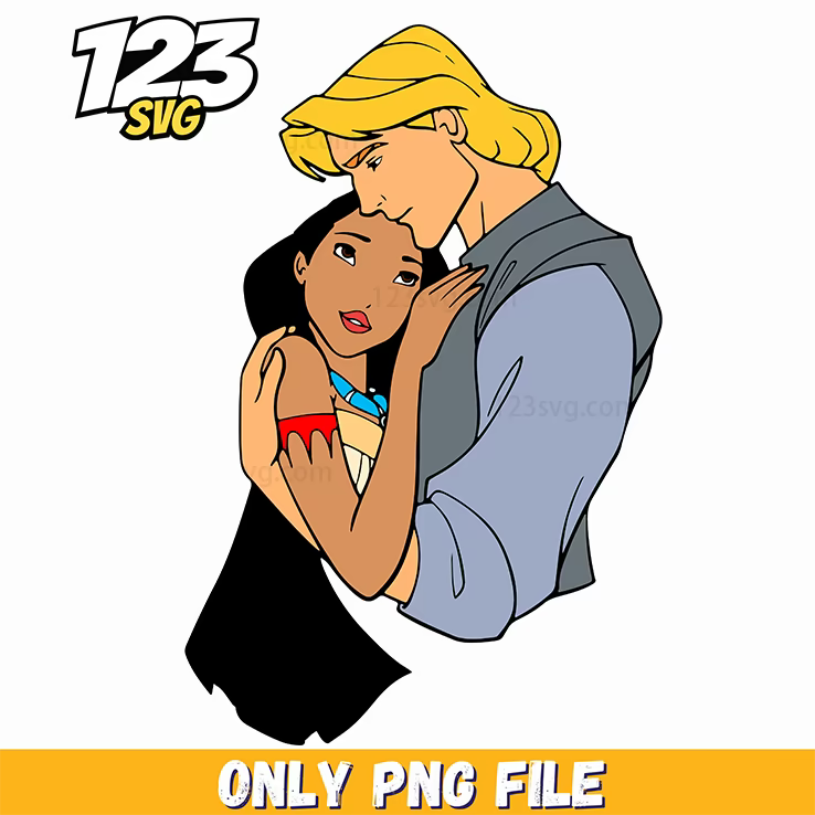 Pocahontas Romantic Hug PNG, valentine pizza love, valentine pizza and love - 123SVG Store
