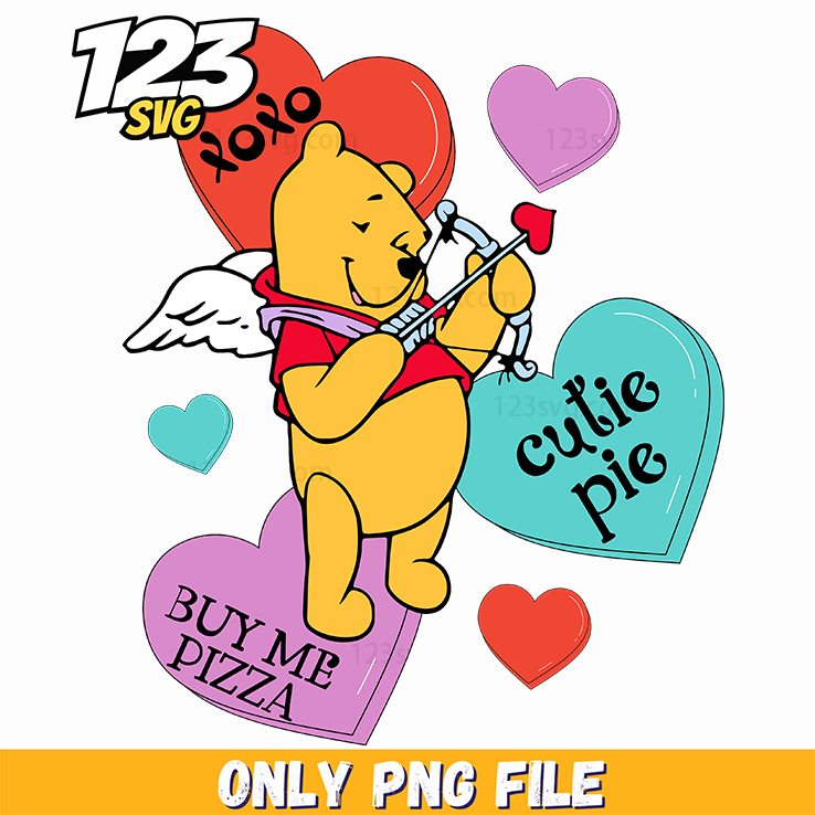 Pooh Bear Valentine Png, pooh bear valentine day, pooh bear valentine clipart - 123SVG Store