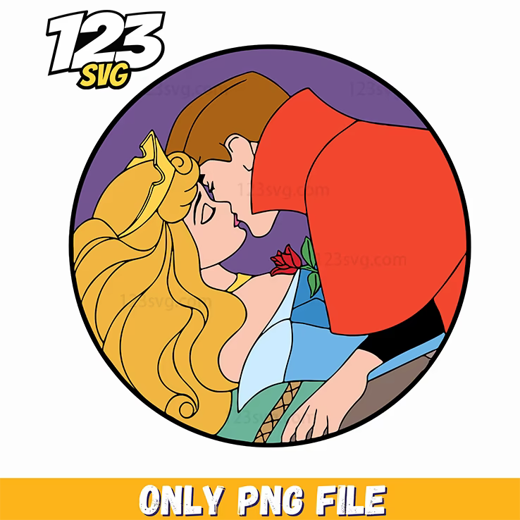 Sleeping Beauty Kiss Scene PNG, korean cartoon png, modern vibes boys png - 123SVG Store