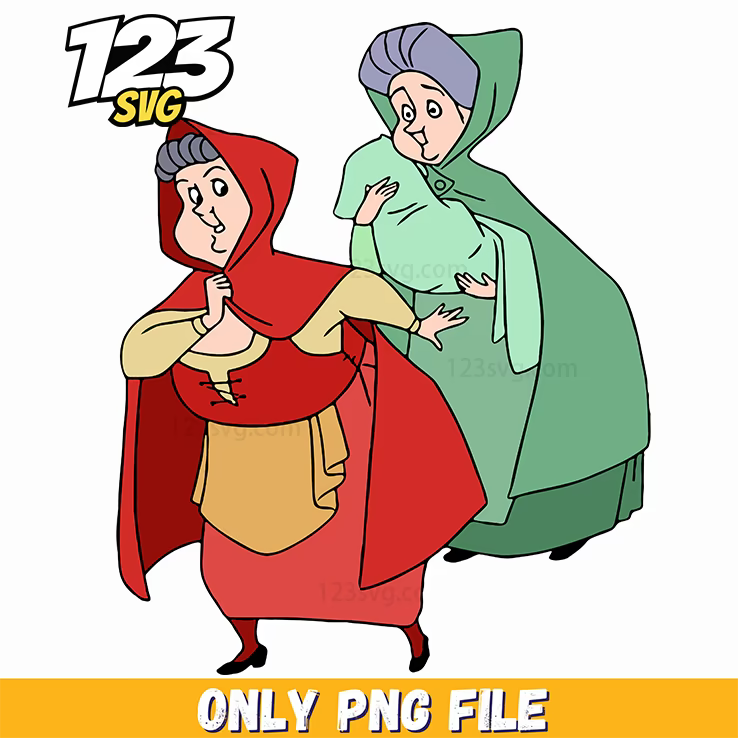 Sleeping Beauty Villagers PNG, sleeping beauty characters png, disney sleeping beauty picture frame bowtie design png - 123SVG Store