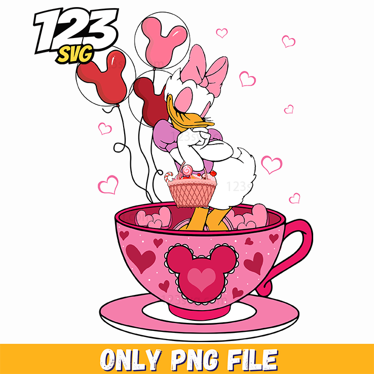 Valentine Tea Cup Minnie, Minnie Valentine Tea Set, Minnie Mouse Valentine Tea Party - 123SVG Store