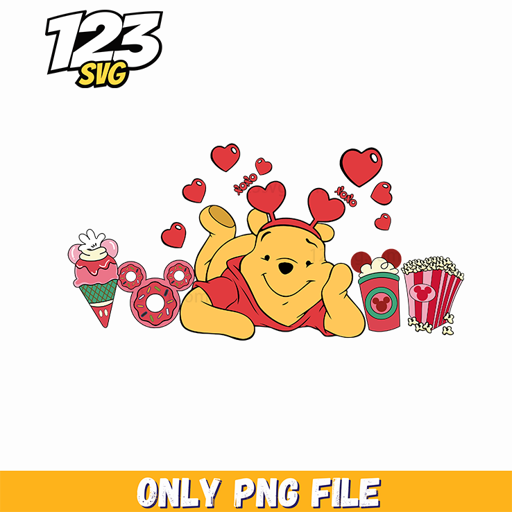 Winnie The Pooh Valentine Friends Png, valentines friends png, pooh bear valentine friends - 123SVG Store