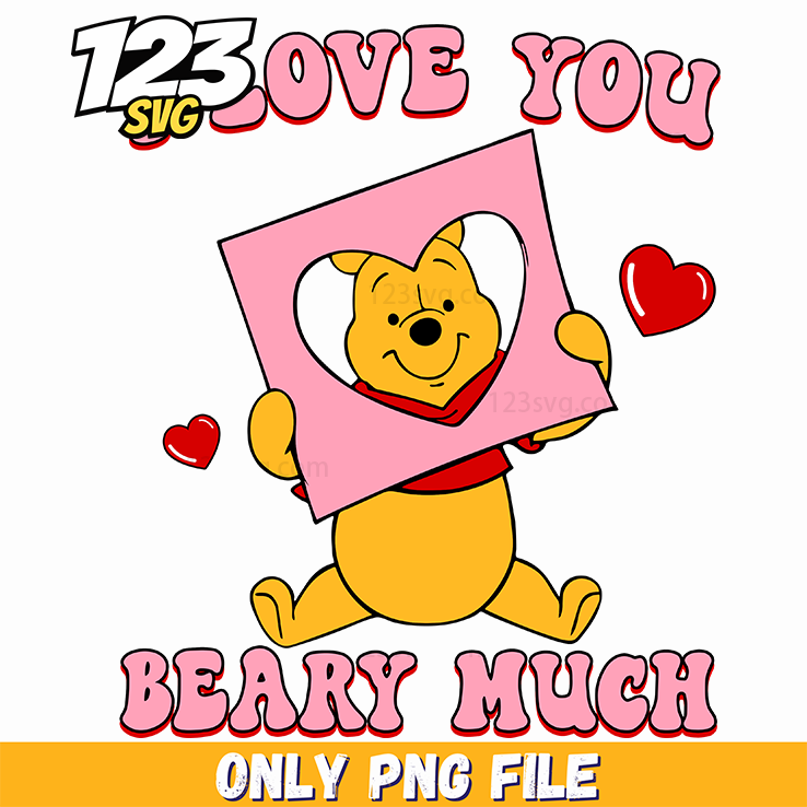 Winnie The Pooh Valentine PNG, valentine pooh clipart, pooh bear valentine day - 123SVG Store