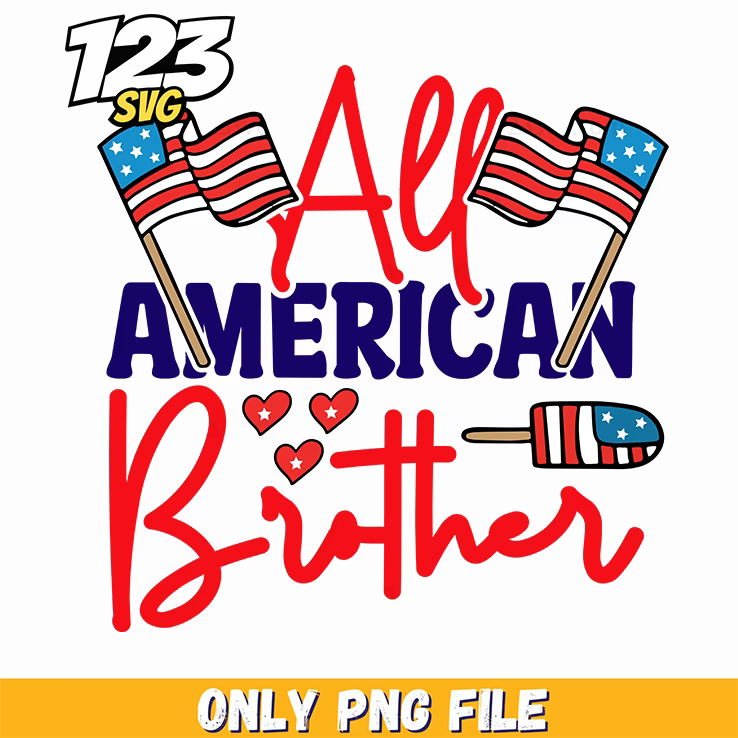 all american brother flags popsicle png, brother american flags popsicles, american brother popsicle flags - 123SVG Store