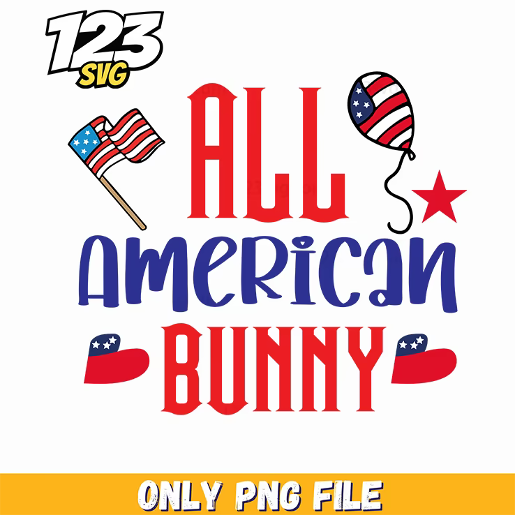 all american bunny flag balloon star us maps png, us flag balloon, us stars and stripes balloon - 123SVG Store