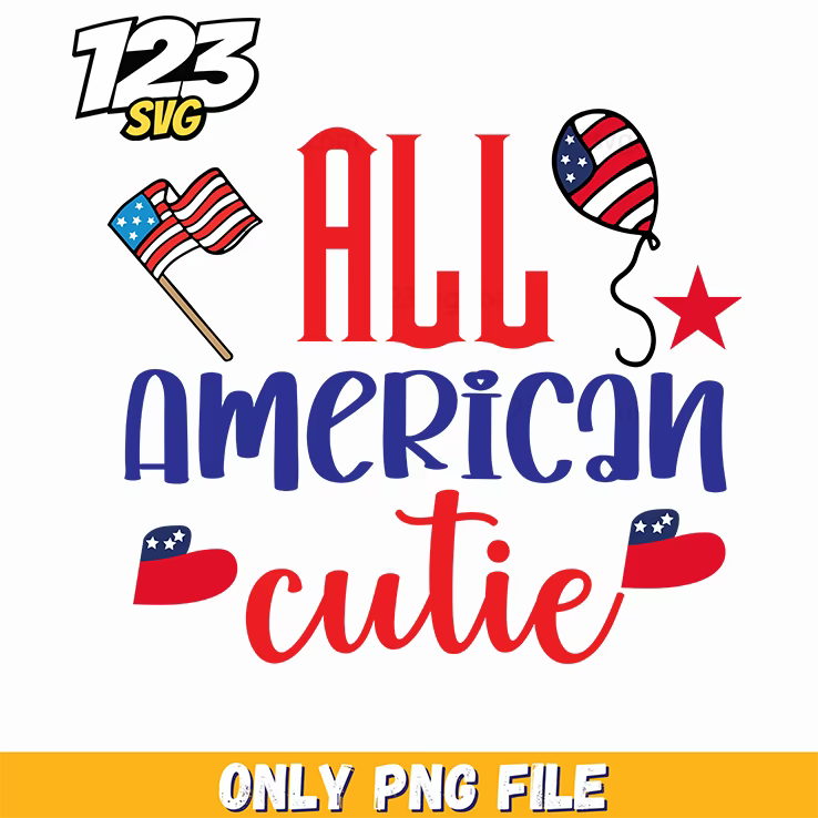 all american cutie flag balloon us maps png, patriotic us map balloon, us flag balloon decoration - 123SVG Store