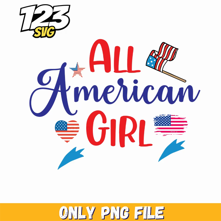 all american girl heart flags ribbon png, all american girl heart flag, american girl heart flags - 123SVG Store