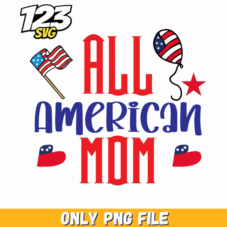 all american mom flag balloon star us maps png, us flag map balloon, all american mom star balloon - 123SVG Store