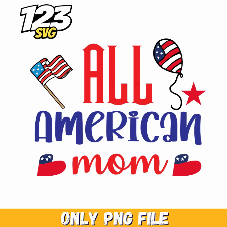 all american mom flag balloon us maps png, patriotic mom us map balloon, us map patriotic balloon decoration - 123SVG Store