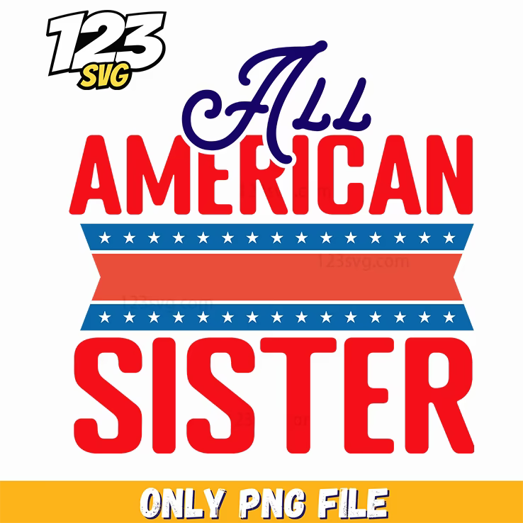 all american sister ribbon png, american ribbon sister, sister ribbon american - 123SVG Store
