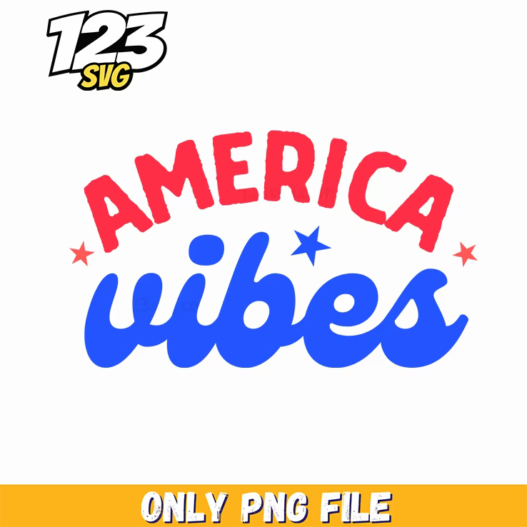america vibes bold wavy typography png, modern vibes boys png, christmas vibes png - 123SVG Store