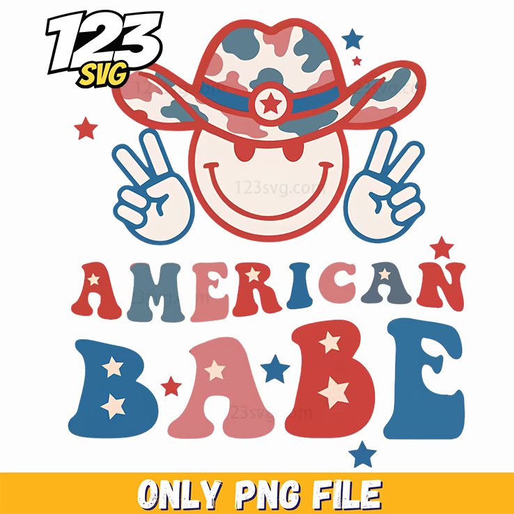 american babe smiley cowboy hat png, american cowboy hat png, babe smiley cowboy hat png - 123SVG Store
