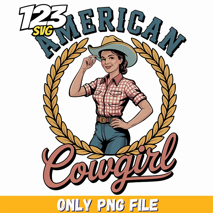 american cowgirl vintage western frame png, vintage western frame png, vintage western cowgirl png - 123SVG Store
