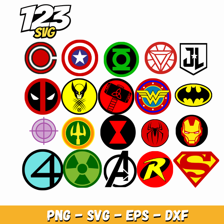 + 40 SVG Avengers Superheroes PNG for Cricut & Sublimation Crafts