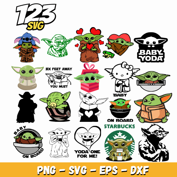 Baby Yoda Clipart PNG for Cricut & Sublimation Crafts