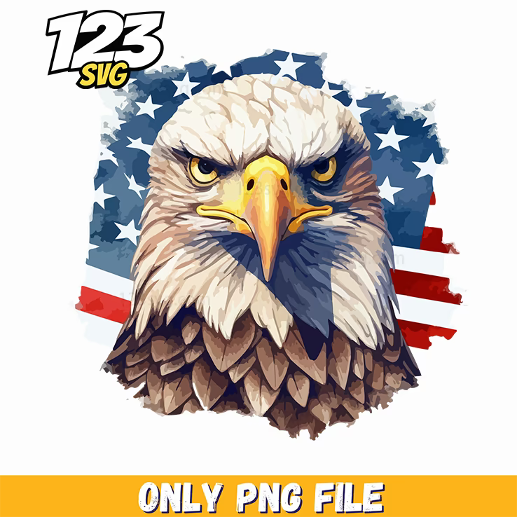 bald eagle portrait american flag png, american bald eagle png, bald eagle american flag images - 123SVG Store