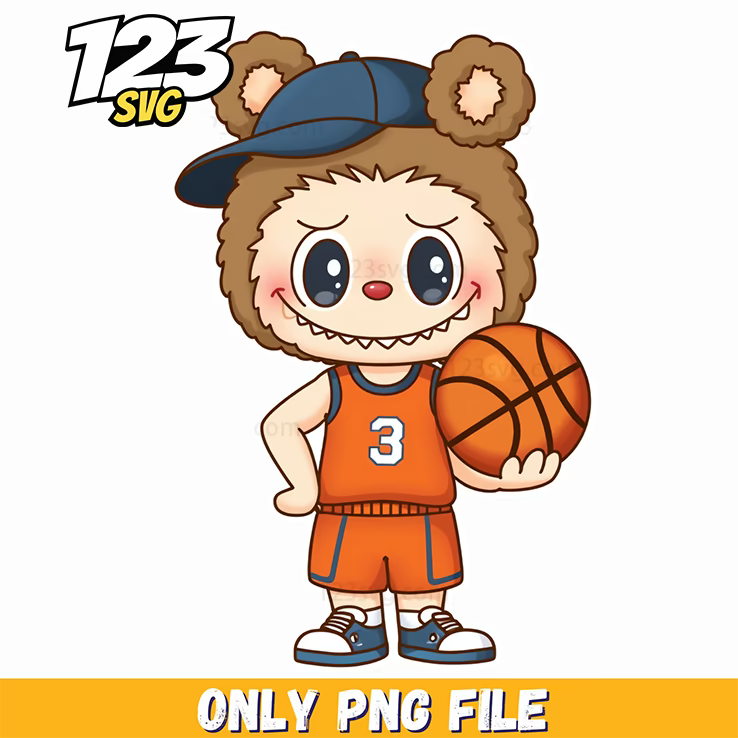 basketball bear labubu png, labubu basketball png, basketball labubu cartoon - 123SVG Store