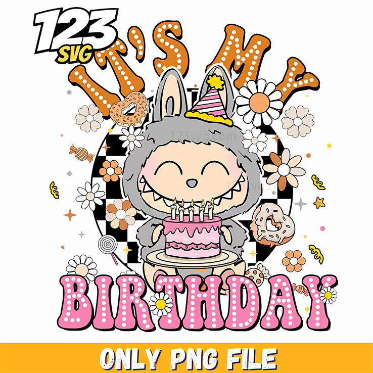 birthday cake labubu funny, labubu birthday cake design, funny labubu birthday cake - 123SVG Store