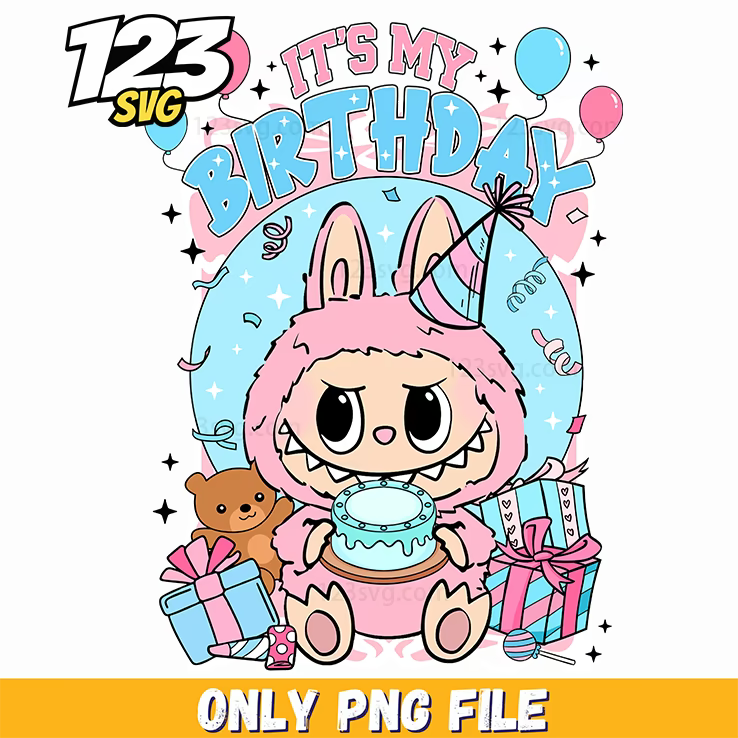 birthday girl labubu png, labubu birthday png, labubu birthday girl - 123SVG Store