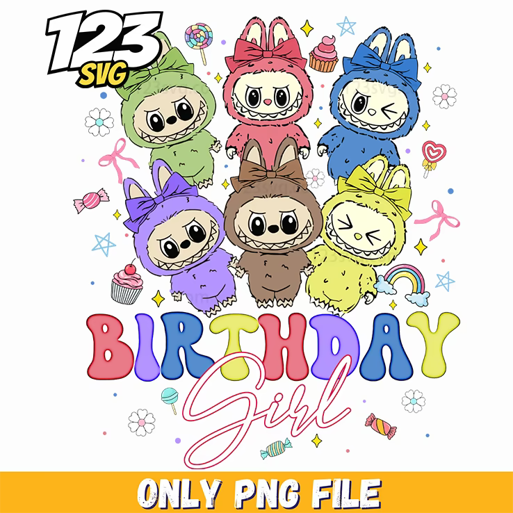 birthday labubu typography png, labubu typography, typography labubu - 123SVG Store