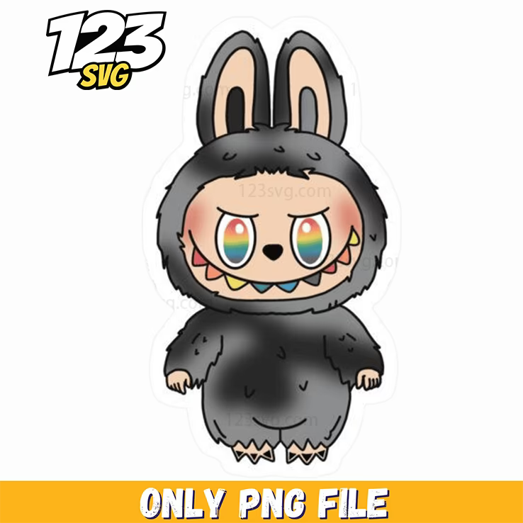 black bunny labubu funny png, labubu funny, bunny labubu - 123SVG Store