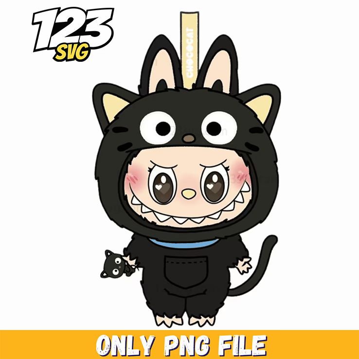 black dragon costume labubu png, labubu costume, black labubu costume - 123SVG Store