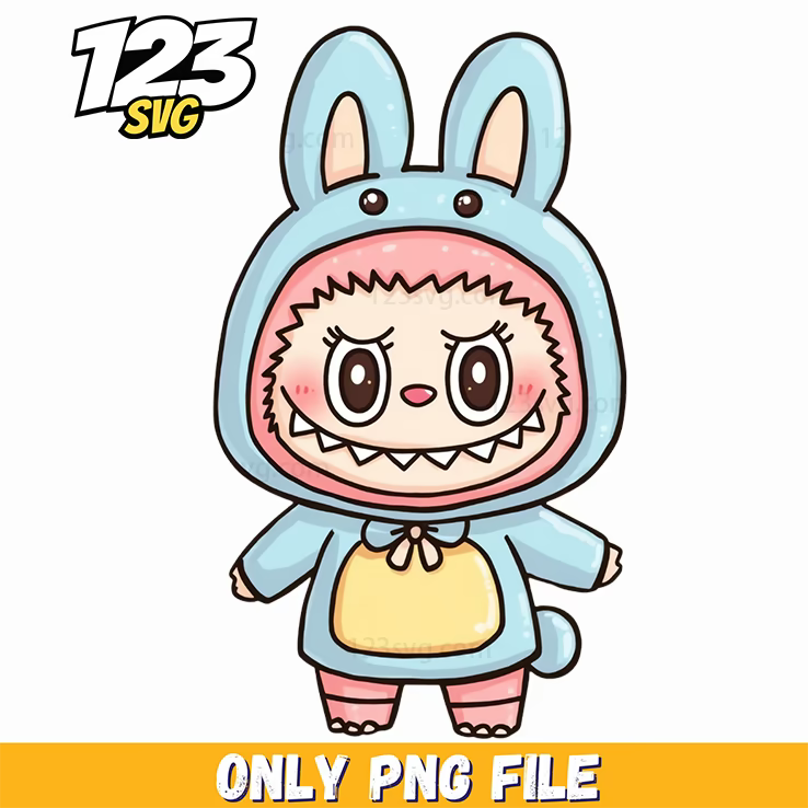 blue hoodie girl labubu png, labubu girl hoodie, labubu hoodie girl png - 123SVG Store