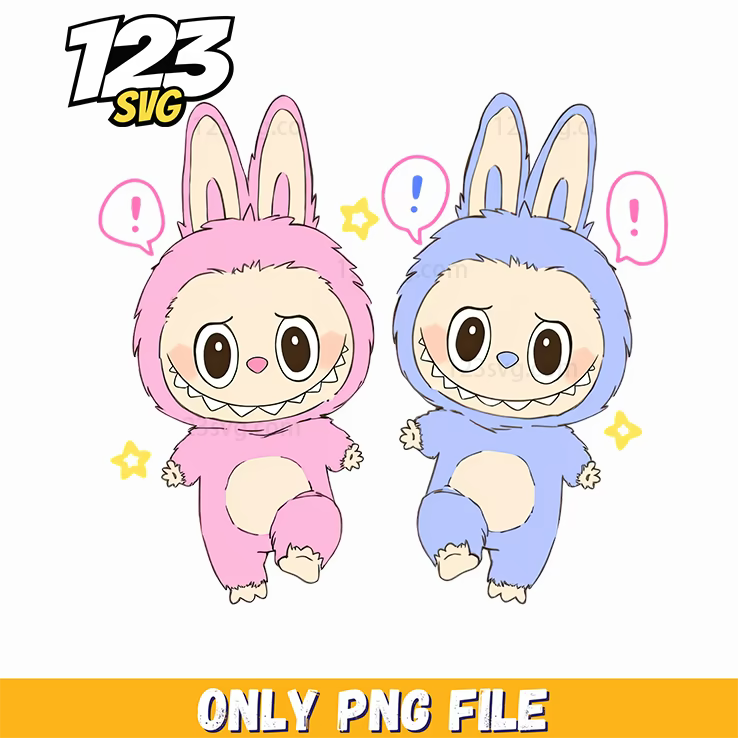 blue pink labubu duo png, labubu duo png, labubu duo png - 123SVG Store