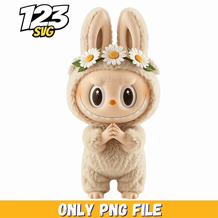boho bunny flower crown png, bunny flower crown png, flower crown bunny png - 123SVG Store