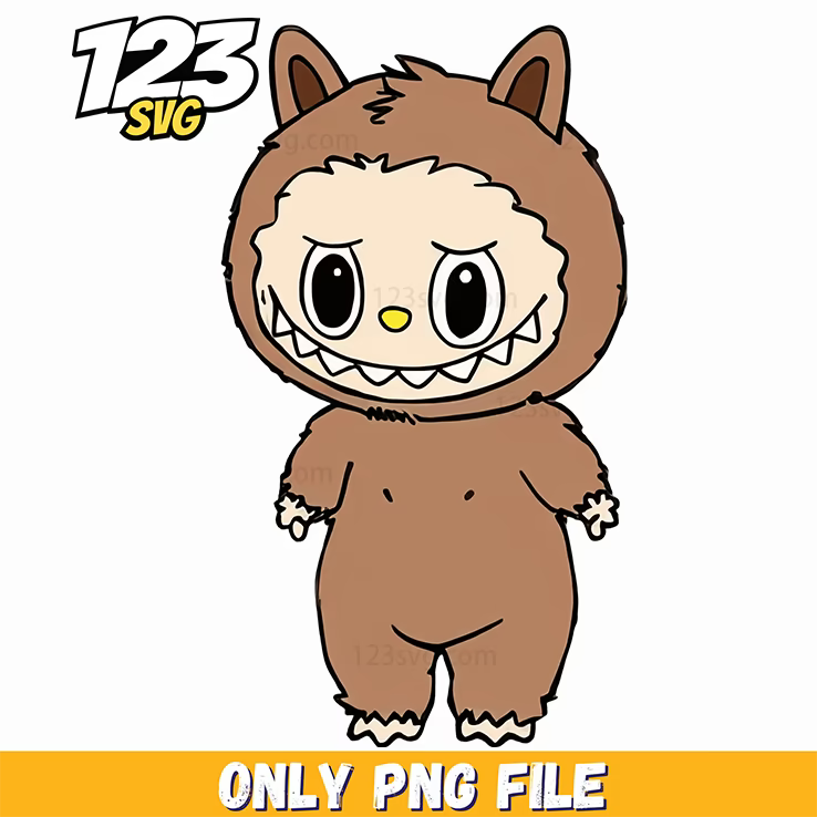 brown hoodie labubu png, labubu hoodie png, labubu png hoodie brown - 123SVG Store