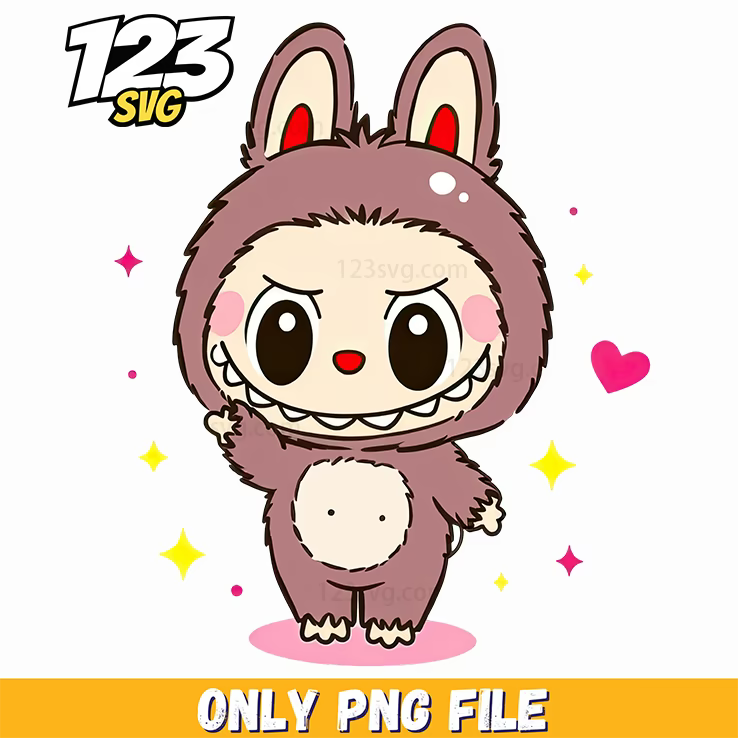 brown labubu character png, labubu characters png, brown flowers labubu png - 123SVG Store