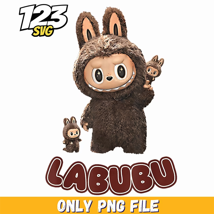 brown labubu plush png, labubu plush, labubu plush toys - 123SVG Store