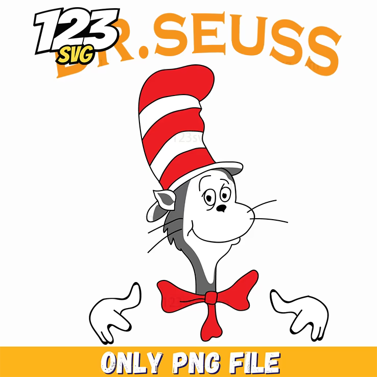 cat in the hat classic character dr seuss png, christmas png, demon hunter png - 123SVG Store