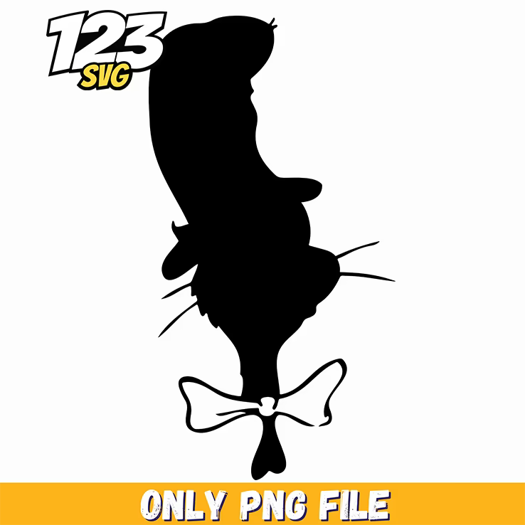 cat in the hat side silhouette dr seuss png, dr seuss characters png, christmas demon hunter png - 123SVG Store