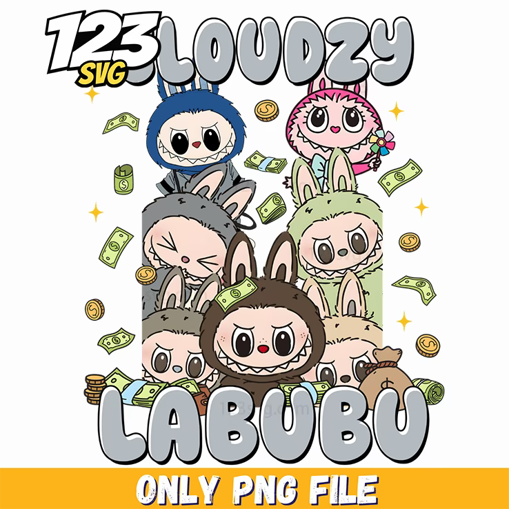 cloudzy labubu png, labubu keychain png, labubu characters png - 123SVG Store